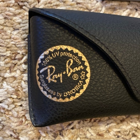 Ray-Ban Sunglasses Eyeglasses Case BLACK and BLACK Liner GOLD Logo - Picture 2 of 6
